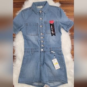 Short Sleeve Denim Jumpsuit- NWT